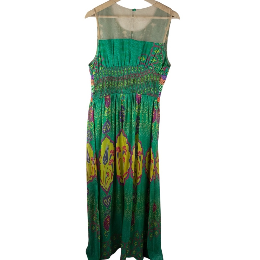 HEMANT & NANDITA Green and Yellow Printed Maxi Dress - Picture 4 of 13